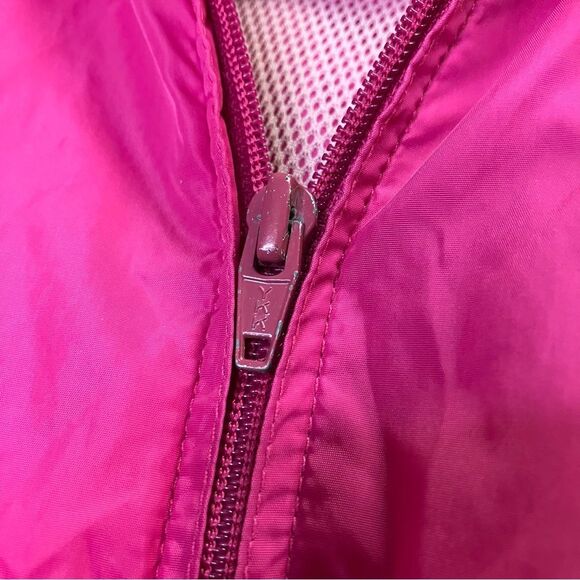 Vintage Eddie Bauer Fuchsia Magenta Hooded Windbreaker Zip Up Size Medium Y2K - Picture 7 of 12